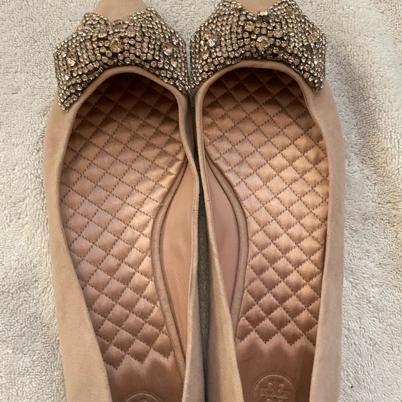 Tory Burch Esme Crystal Suede Flat Sz 10 NWOB - Picture 4 of 5